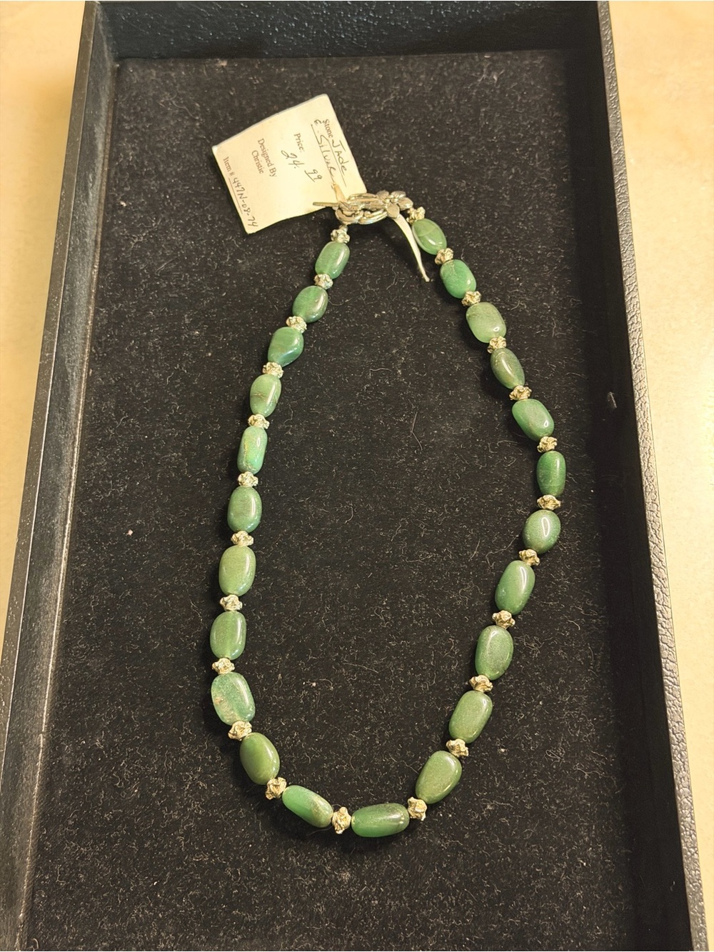 Vintage Green Beaded Necklace